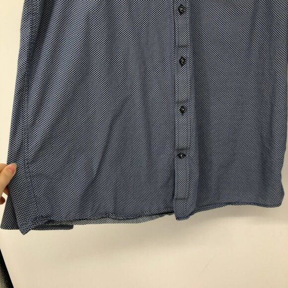 Bruun & Stengade Geometric Print Blue Button Down Dress Shirt - Picture 11 of 16